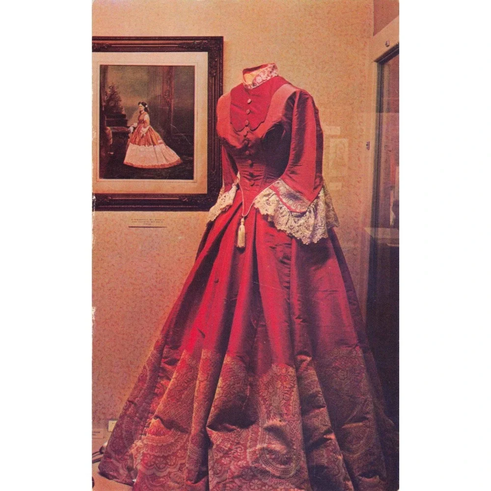 Vintage Nevada State Museum Postcard Mrs Ormsby 1861 Inaugural Ball Gown C13193